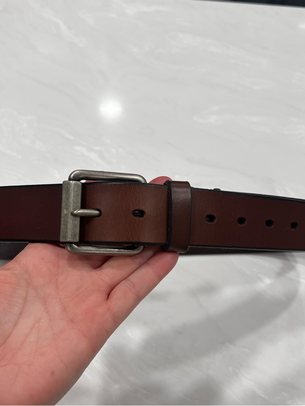 Levis Brown Leather Belt with Silver Buckle Genuine Leather Men’s Size 42